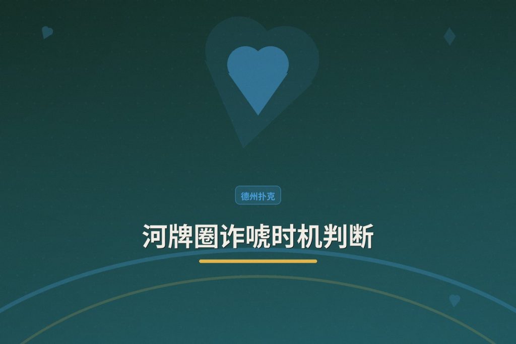 河牌圈诈唬时机判断：三个关键信号帮你提高成功率