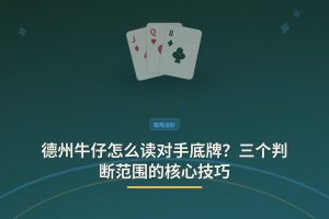 德州牛仔怎么读对手底牌？三个判断范围的核心技巧